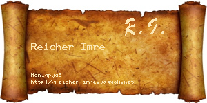 Reicher Imre névjegykártya